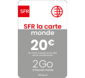 SFR La Carte Monde 20€ +2Go