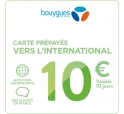 Carte Bouygues telecom VERS L'INTERNATIONAL 10€