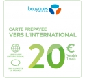 Carte Bouygues telecom VERS L'INTERNATIONAL 20€